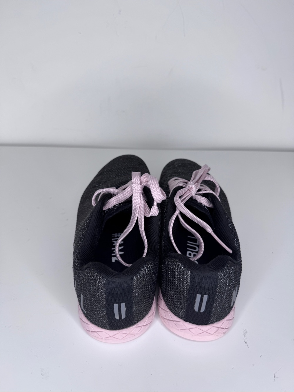 NOBULL Black Heather Light Dusty Pink Trainer Sneakers 6.5 - Picture 3 of 6